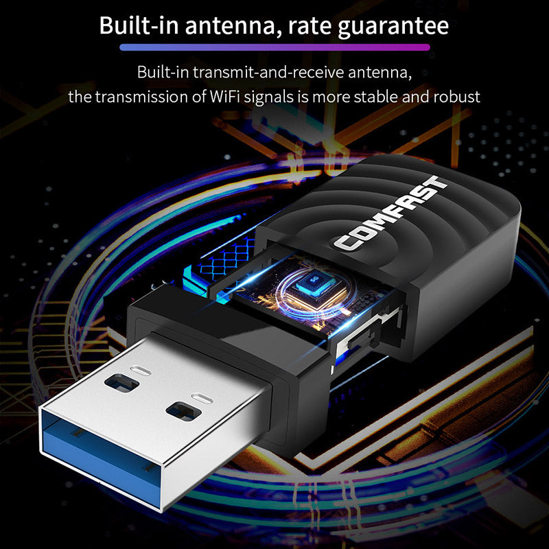 COMFAST CF-812AC USB WiFi Adapter 2.4Ghz/5GHz 1300Mbps USB Wireless Adapter Dual Band WiFi Receiver AC Wi-Fi Dongle Network Card COMFAST CF-812AC USB WiFi Adapter 2.4Ghz/5GHz 1300Mbps USB Wireless Adapter Dual Band WiFi Receiver AC Wi-Fi Dongle Network Card